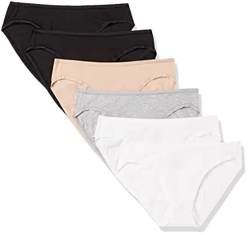 Amazon Essentials Damen Bikinihose aus Baumwolle, 6er-Pack