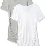 Amazon Essentials Umstands-T-Shirt mit V-Ausschnitt und Raffung