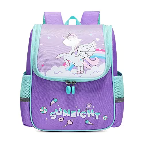 Angerat Mini Einhorn Rucksack für Kinder, Cartoon Kindergartenrucksack mit Brustschnalle