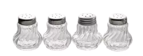 APS Ministreuer aus Glas mit Edelstahldeckel für Salz und Pfeffer