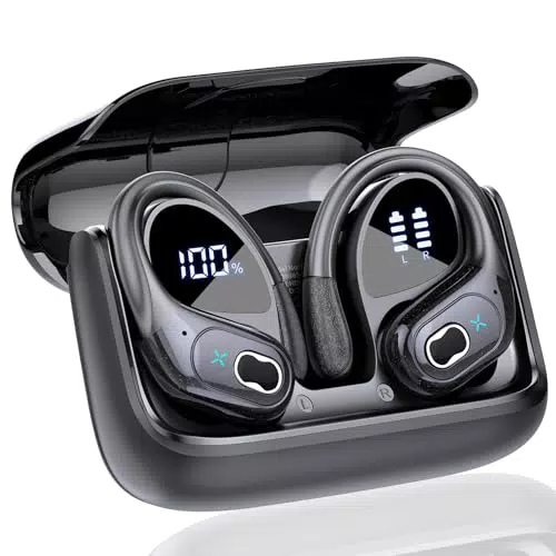 Aptkdoe Bluetooth Kopfhörer Sport, Kopfhörer Kabellos Bluetooth 5.3 mit ENC Mikrofon