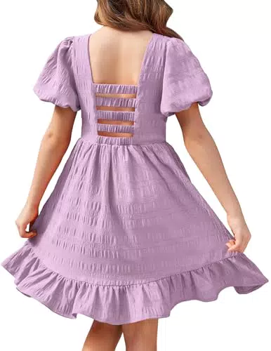Arshiner Prinzessinnenkleid für Mädchen, festliches Sommerkleid mit Puffärmeln
