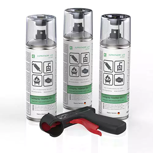 AUPROTEC Lackspray Hitzefest 650°C - Sprühlack für Motoren 400ml