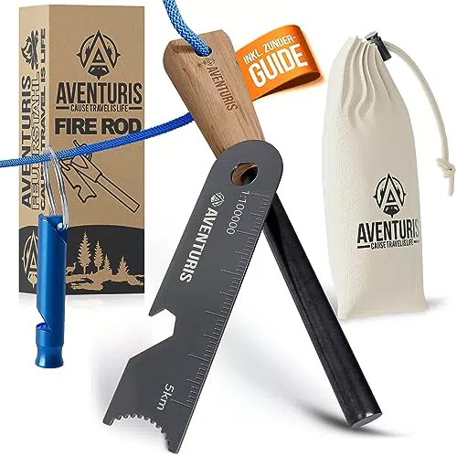 AVENTURIS Feuerstahl XXL - Outdoor Survival Feuerstarter für Camping und Bushcraft