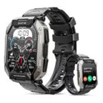 Bambooinn C20Plus Smartwatch Herren, wasserdicht, mit Telefonfunktion und Aktivitätstracker