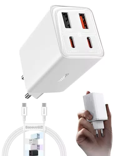 Baseus USB C Netzteil, 65W High-Speed USB C Ladegerät