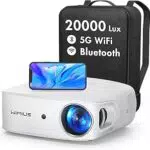 Beamer 6D mit 20000 Lux, 5G WiFi, Bluetooth, 1080P Full HD, 4K Unterstützung