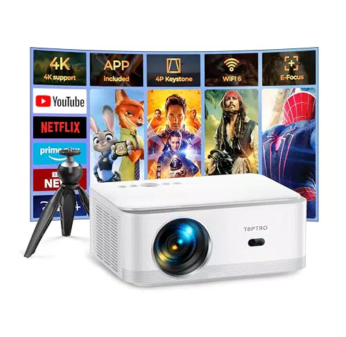E-Fokus 4K Beamer mit Android TV, Full HD, WIFI6, Bluetooth und 50% Zoom