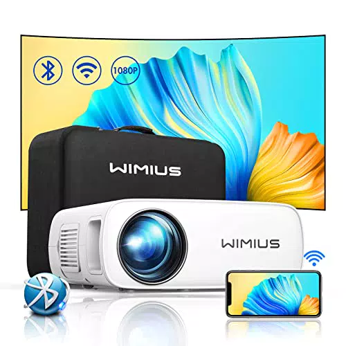 WiMiUS Beamer Full HD 1080P, 20000 Lumen, 4K Unterstützung, 5G WiFi, Bluetooth