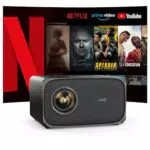 Jimveo Beamer 4K mit Netflix, Dolby Audio, WiFi6 und Bluetooth für Heimkino