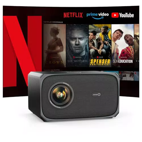 Jimveo Beamer 4K mit Netflix, Dolby Audio, WiFi6 und Bluetooth für Heimkino