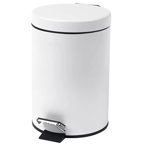 Beldray LA038098WHTEU7 Badezimmer-Fußpedal-Mülleimer mit Hygienefunktion
