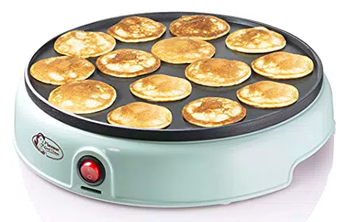Bestron Poffertjes Maker im Retro Design, Mini Pfannkuchen Automat