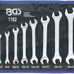 BGS Doppel-Maulschlüssel-Satz SW 6 x 7 - 20 x 22 mm aus CV-Stahl mit Rolltasche
