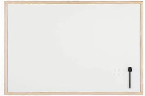 Bi-Office Budget Whiteboard mit Holzrahmen, magnetisch, 90 x 60 cm