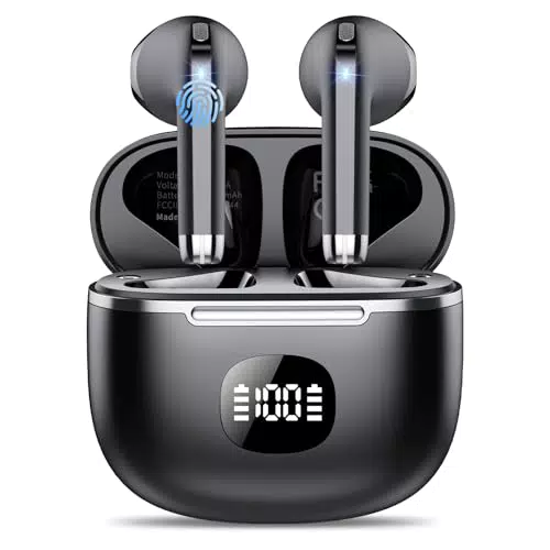 In Ear Kopfhörer Kabellos Bluetooth 5.3 mit 4 Mic, 2023 Neue ENC Noise Cancelling Wireless Earbuds 48H Tiefer Bass
