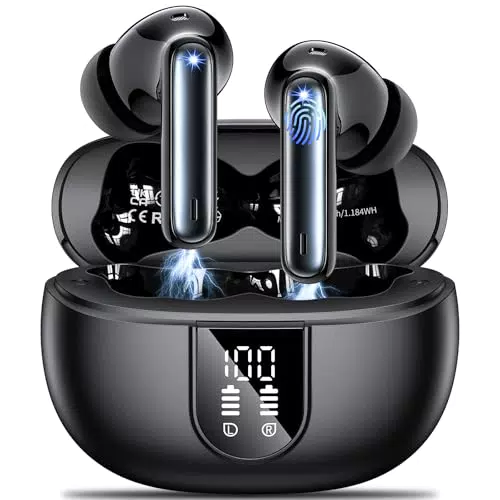 Bluetooth Kopfhörer 5.3, Kabellose Sportkopfhörer mit HiFi Stereo und ENC Geräuschunterdrückung
