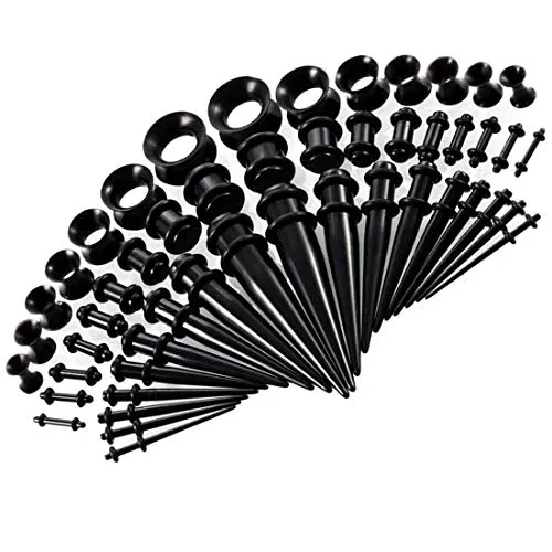 BOOM Dehnstäbe Set 1-10mm Tunnel Dehnset Acryl Silikon Ohr Tunnels Plugs