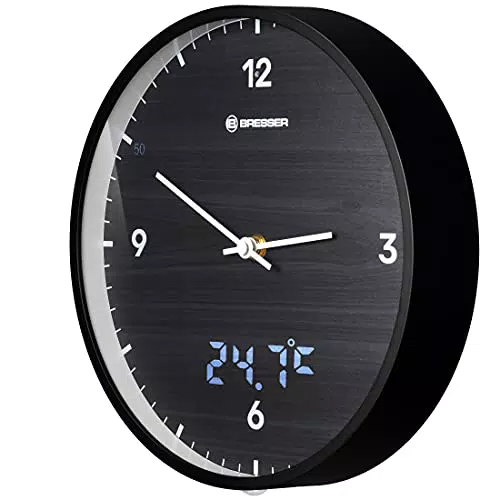 Bresser MyTime Wanduhr mit Funk ohne Tickgeräusche mit 24 cm großem Ziffernblatt