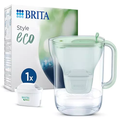 BRITA Wasserfilter-Kanne Style eco – Nachhaltiger Filter zur Reduzierung von Verunreinigungen