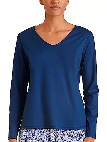 CALIDA Langarmshirt V-Ausschnitt Damen aus 100% Supima-Baumwolle