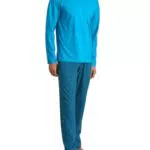 CALIDA Relax Imprint Pyjama Herren, 100% Baumwolle, lang