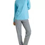 CALIDA Pyjama Damen lang aus 100% Baumwolle, atmungsaktiv und klimaregulierend