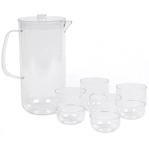 Cambridge CM07658GEU7 Gläser- und Kannenset – Stapelbares Design für Partys und Picknicks
