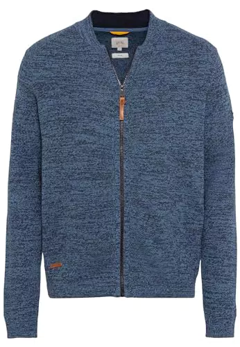 Camel Active Herren Mouliné Strickjacke aus zertifiziertem Organic Cotton