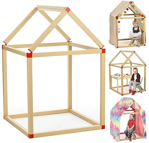 Playtive Spielhaus für Kinder ab 3 Jahren – Indoor Spielzelt mit Lichtern