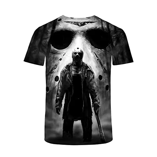 CHLOBLOM Jason Voorhees T-Shirt für Horror-Film-Fans und Cosplay