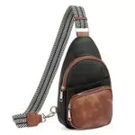CLUCI Klein Brusttasche Damen Sling Bag PU Leder für Outdoor Reisen