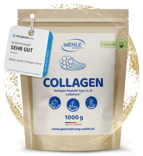 Wehle Sports Kollagen Pulver - Bioaktives Kollagen Hydrolysat Peptide für Lift Drink