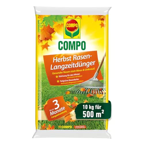 COMPO Herbst Rasendünger - Langzeitdünger für gesunden Rasen im Herbst