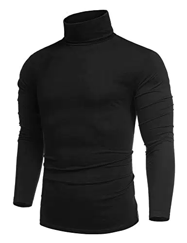 COOFANDY Herren Rollkragenpullover Slim Fit Langarm Unterziehrolli Baumwolle