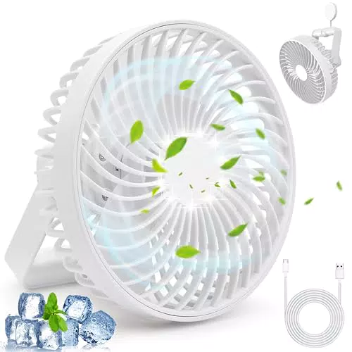 COZII Mini Ventilator – Tragbarer USB Ventilator mit LED und Timer für Camping und Büro