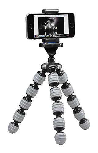 Cullmann Alpha 380 Ministativ mit Smartphone-Halterung, Tragfähigkeit 1,5 kg