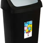 Curver Swing Abfalleimer mit Schwingdeckel, 10 L, Kunststoff, modernes Design