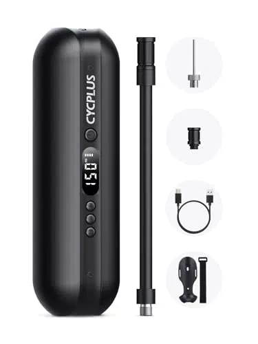 CYCPLUS Elektrische Luftpumpe mit LED Anzeige für Fahrräder und Fahrzeuge