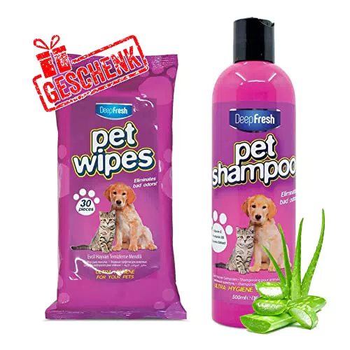 Deepfresh Hundeshampoo und Katzenshampoo mit Aloe Vera gegen Gerüche