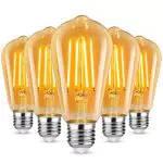 Defurhome Edison LED Vintage Glühbirne E27 ST58 700 Lumen 6W für Retro Beleuchtung