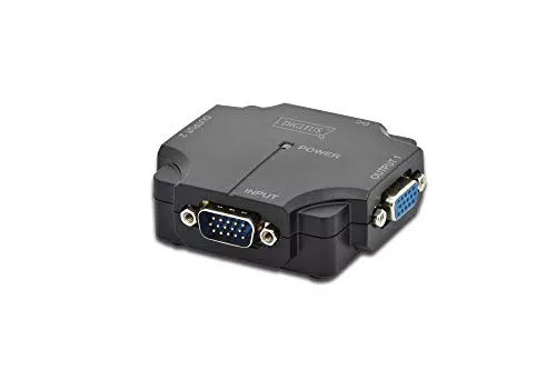 DIGITUS VGA Splitter 2-Port, 350 MHz, HDSUB 15/M - 2x HDSUB 15/F, 1920x1080