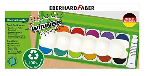 Eberhard Faber Wasserfarbkasten Green Winner mit Deckweiß und Pinsel