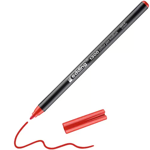 Edding 1300 Fasermaler - Rundspitze 2 mm - Filzstift für Zeichnen und Schreiben