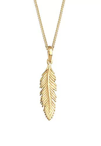 Elli Halskette Damen Feder Anhänger Boho Festival in 925 Sterling Silber