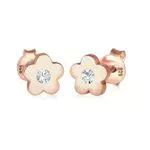Kinder Ohrstecker Elli Blumen Symbol mit Kristall in 925 Silber