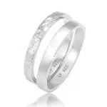 Elli Ring Set Damen Gehämmert in 925 Sterling Silber - Basic Look