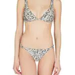 Emporio Armani Damen Bikini Set aus Lurex mit strukturiertem Garn und Animal Print