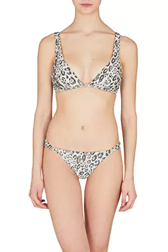 Emporio Armani Damen Bikini Set aus Lurex mit strukturiertem Garn und Animal Print