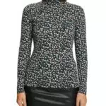 Esprit Langarmshirt mit Print und Rollkragen